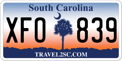 SC license plate XFO839