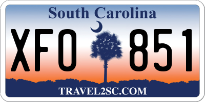 SC license plate XFO851