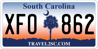 SC license plate XFO862