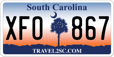 SC license plate XFO867