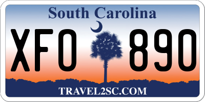 SC license plate XFO890