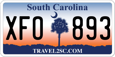 SC license plate XFO893