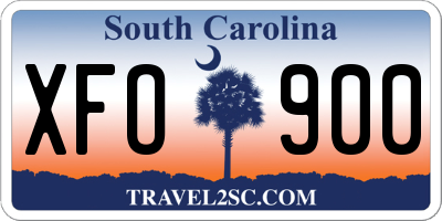SC license plate XFO900