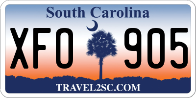 SC license plate XFO905