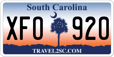 SC license plate XFO920