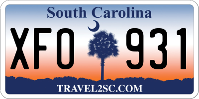 SC license plate XFO931