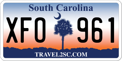 SC license plate XFO961