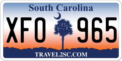 SC license plate XFO965