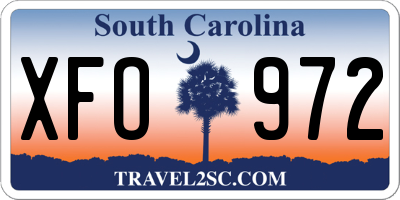 SC license plate XFO972