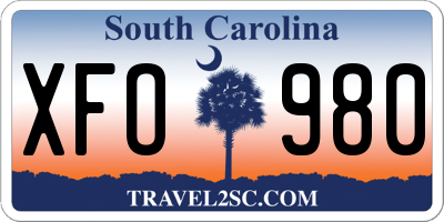 SC license plate XFO980