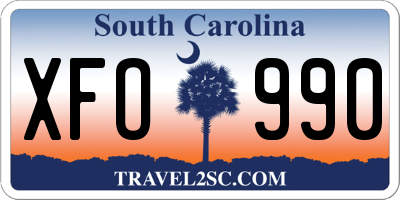 SC license plate XFO990