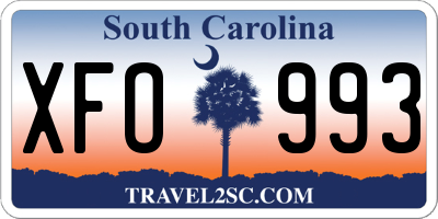 SC license plate XFO993
