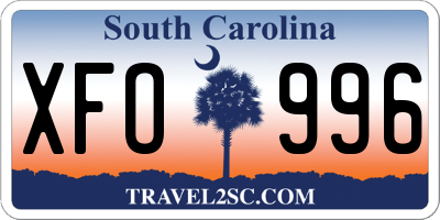 SC license plate XFO996