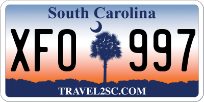 SC license plate XFO997
