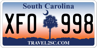 SC license plate XFO998