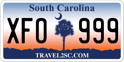 SC license plate XFO999