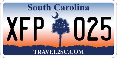 SC license plate XFP025