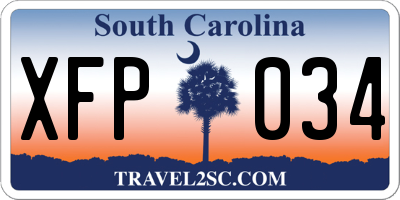 SC license plate XFP034