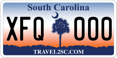 SC license plate XFQ000