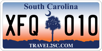 SC license plate XFQ010