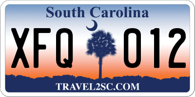 SC license plate XFQ012