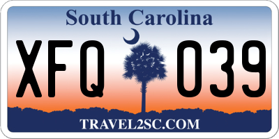 SC license plate XFQ039