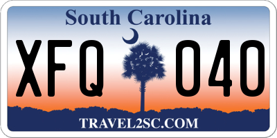 SC license plate XFQ040