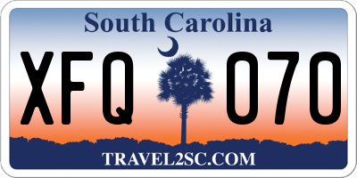 SC license plate XFQ070