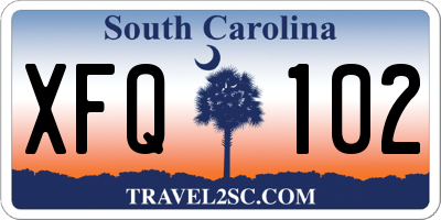 SC license plate XFQ102