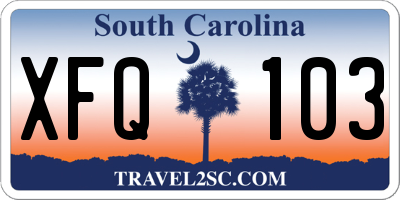 SC license plate XFQ103