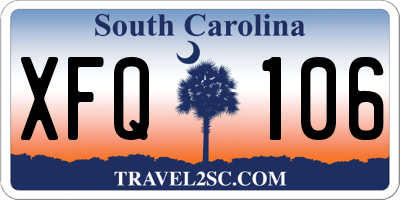 SC license plate XFQ106