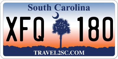 SC license plate XFQ180