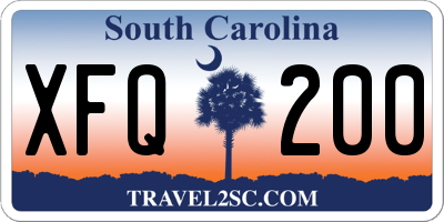 SC license plate XFQ200