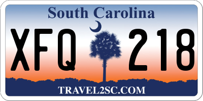 SC license plate XFQ218