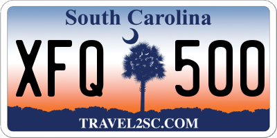 SC license plate XFQ500