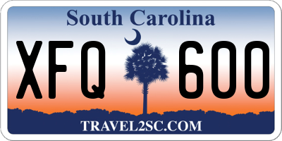 SC license plate XFQ600
