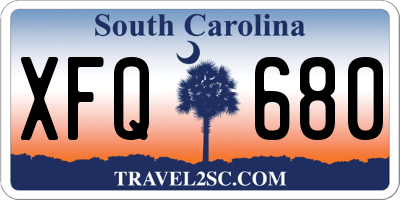 SC license plate XFQ680