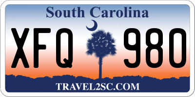 SC license plate XFQ980