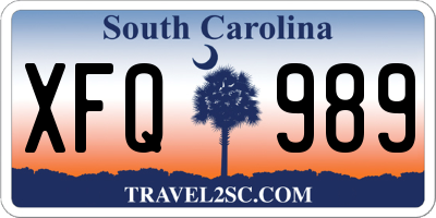 SC license plate XFQ989