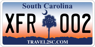 SC license plate XFR002