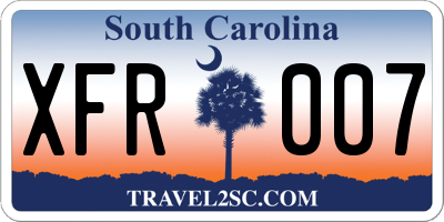 SC license plate XFR007