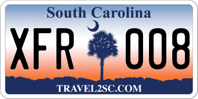 SC license plate XFR008
