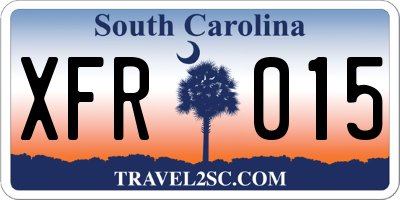 SC license plate XFR015