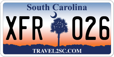 SC license plate XFR026
