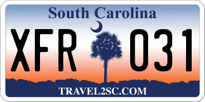 SC license plate XFR031