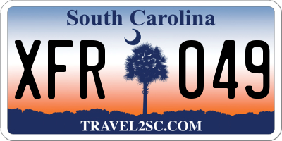 SC license plate XFR049