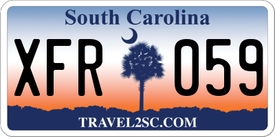 SC license plate XFR059