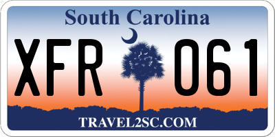 SC license plate XFR061