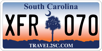 SC license plate XFR070