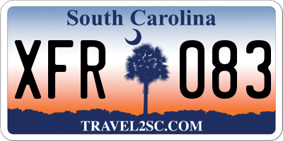 SC license plate XFR083